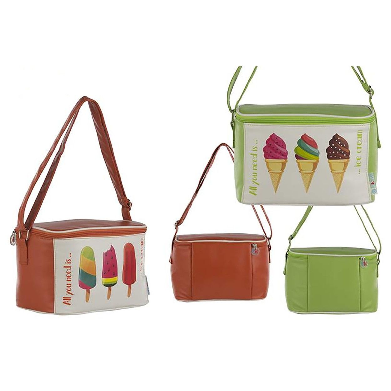 Bolsa Térmica de Playa con Asa y Cremallera Dos Colores Helados Hogar y Más