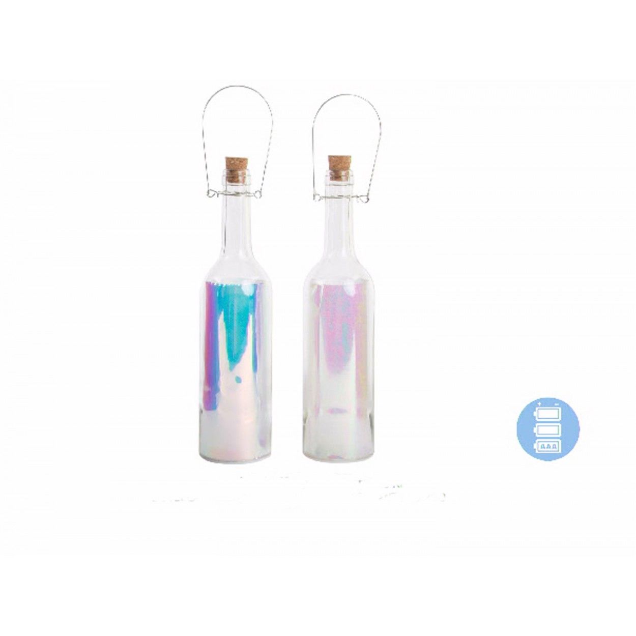 Botella 5 led cristal reflectante 3D