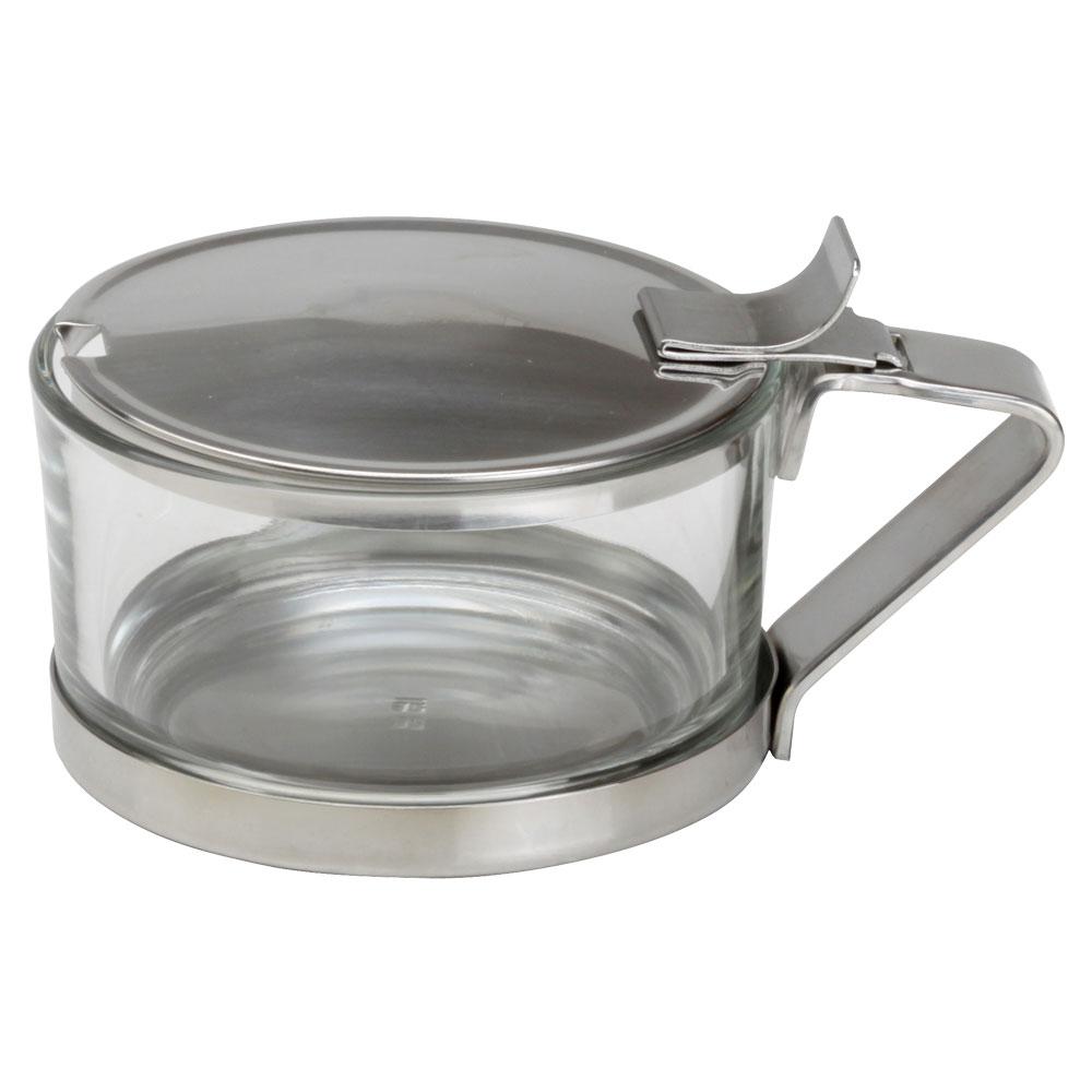 1946 Azucarero / Quesera de Cristal y Acero Inoxidable 18/10 Colección Easy Ø 9 cm, Apto para Lavavajillas