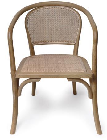 DKD Home Decor Silla Horeca de Olmo y Ratan Natural 80x53x54 cm Altura Asiento 45 cm