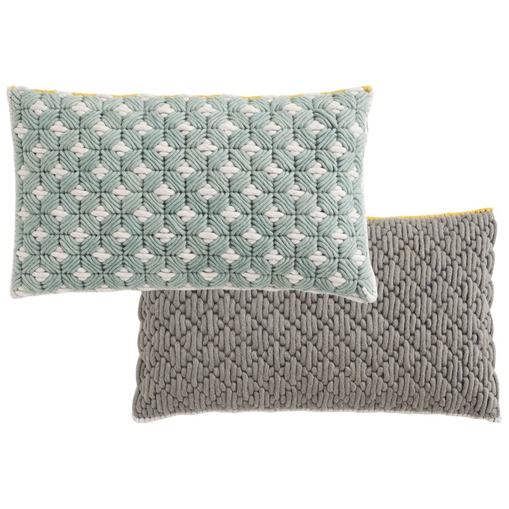 Cojín Silai rectangular Celadon-light grey GAN