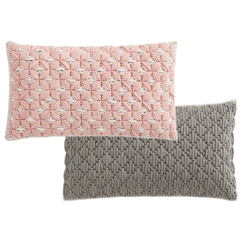 Cojín Silai rectangular Rose-light grey GAN