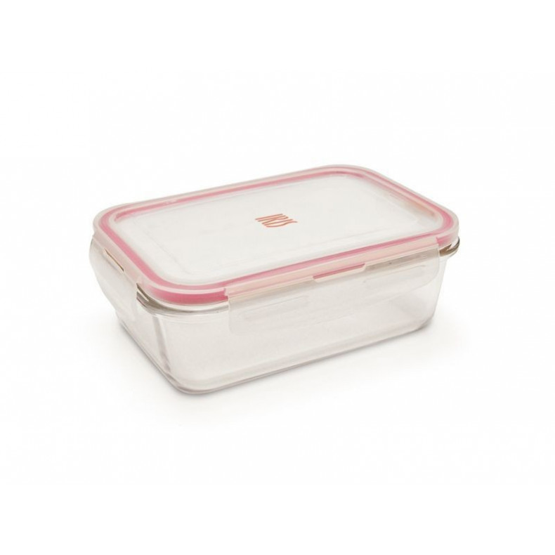 CONTENEDOR RECTANGULAR 840ML VIDRIO