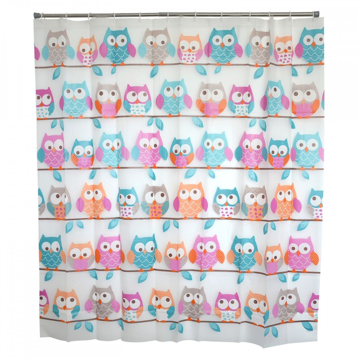 CORTINA BAÑO DUCHA PEVA BÚHOS 180X180CM