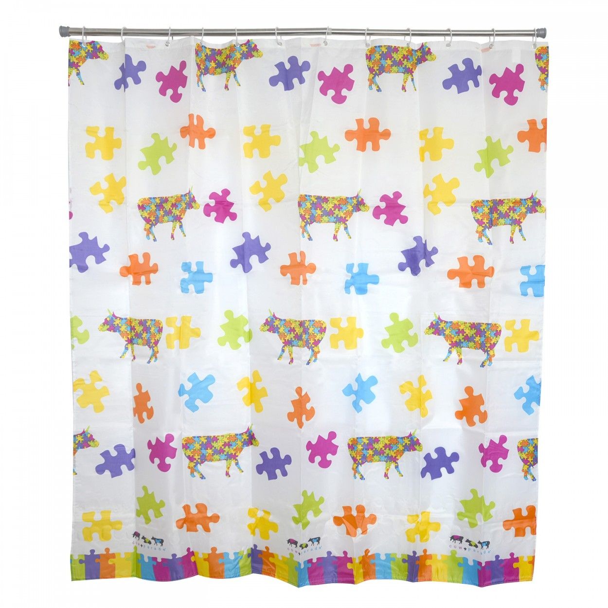CORTINA BAÑO PUZZLE MULTICOLOR 180X180CM