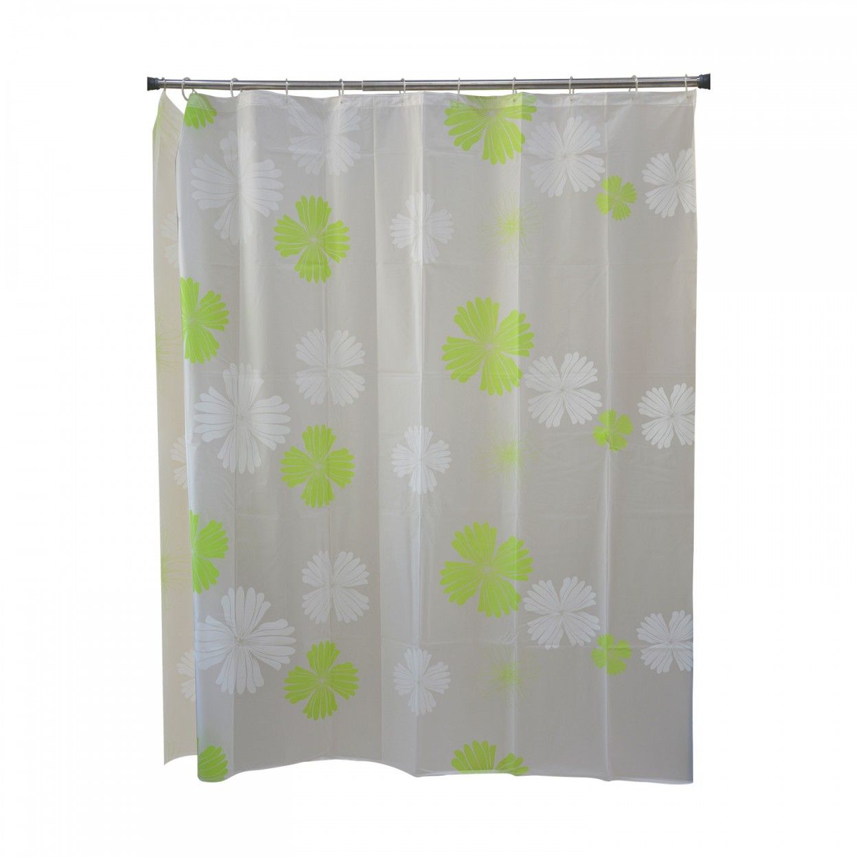 CORTINA DUCHA PEVA FLORES VERDES 180X180CM