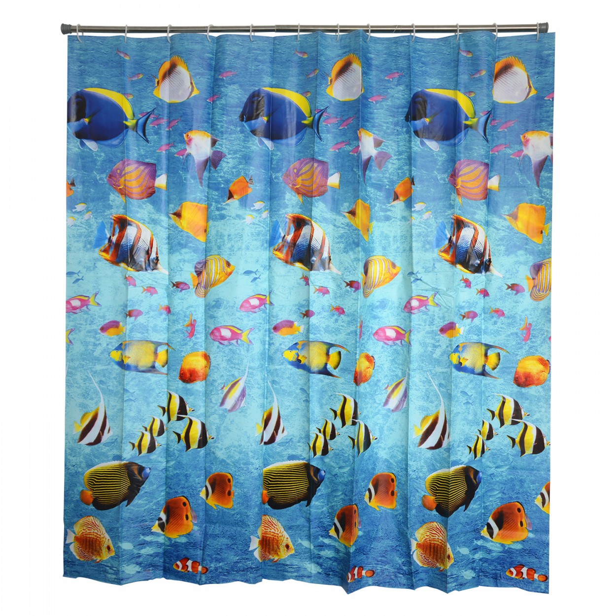 Cortina de Baño para Ducha, Tejido de Peva. Diseño de Peces, con estilo Tropical - Hogar y Más