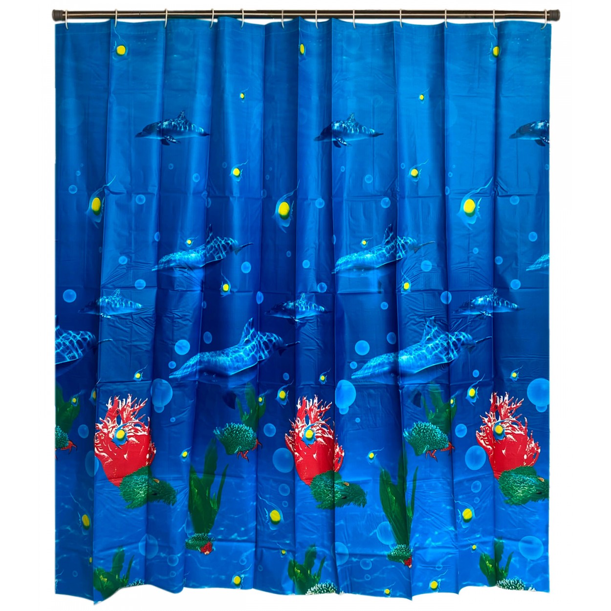 CORTINA PARA DUCHA/BAÑERA PEVA 180X180CM CORALES