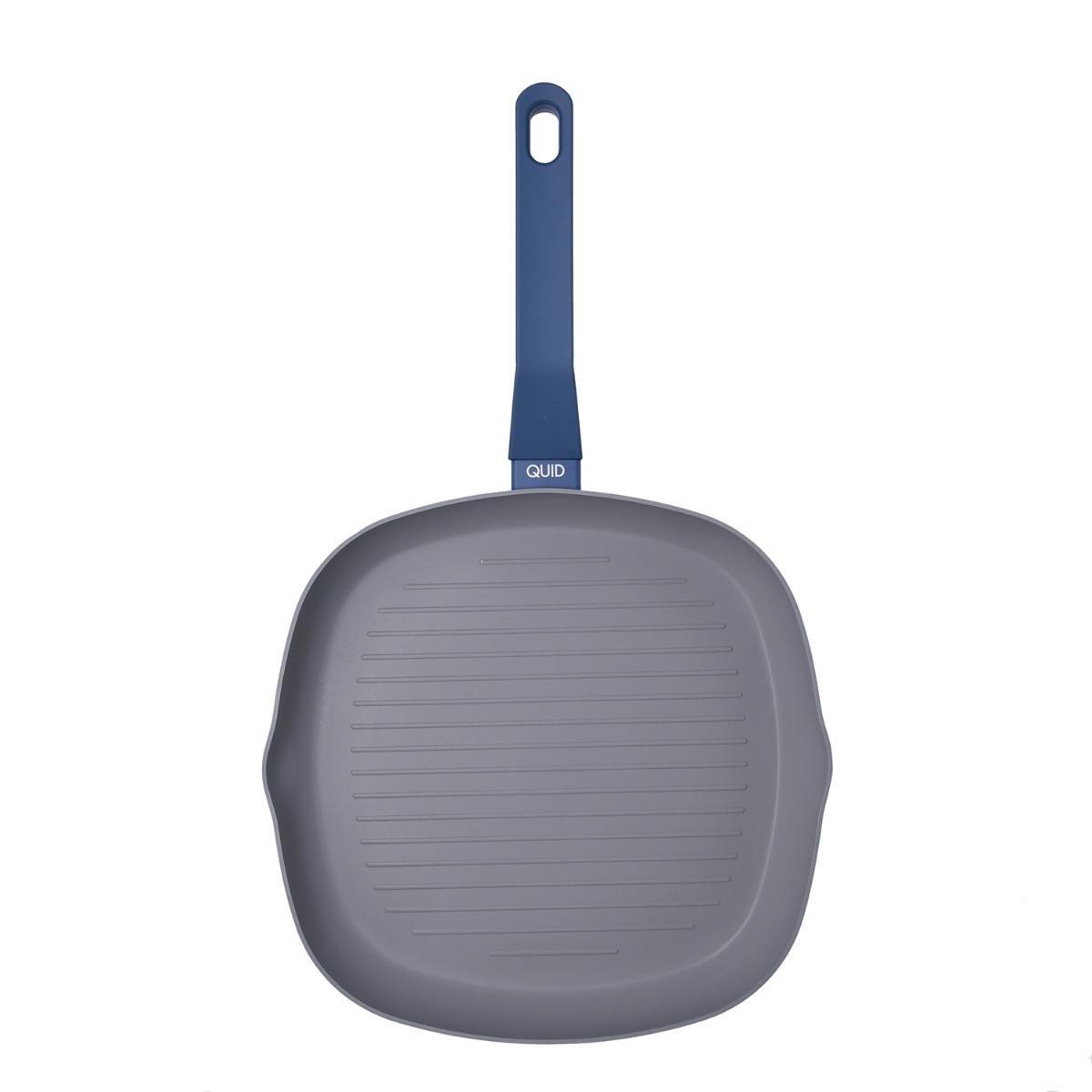 Quid Asador Aluminio Estampado Baltic 27 cm Blanco, Antiadherente 2 Capas, Libre de PFOA, Apto Todo Tipo de Cocinas y Lavavajillas