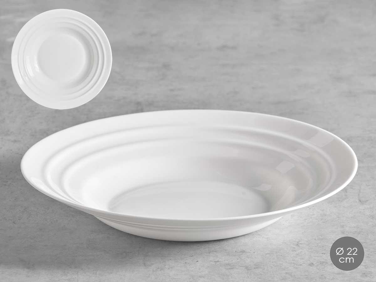 Vivalto Plato Hondo Ondas Opal 22 cm Blanco (24 Unidades)