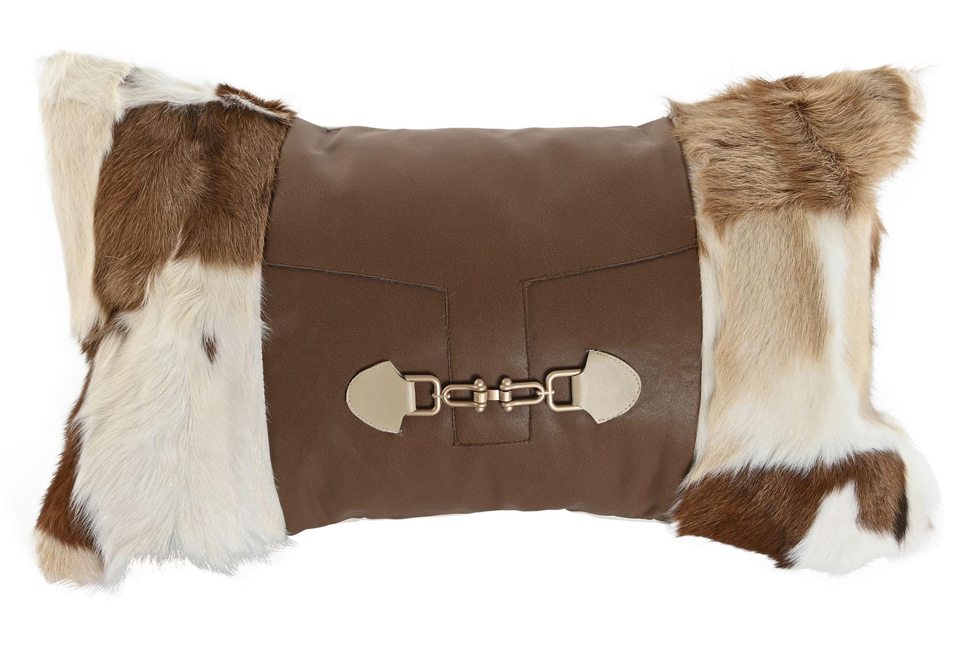 DKD Home Decor Item Home Cojín Marrón de Poliuretano con Funda Poliéster y Cremallera 10x50x30 cm