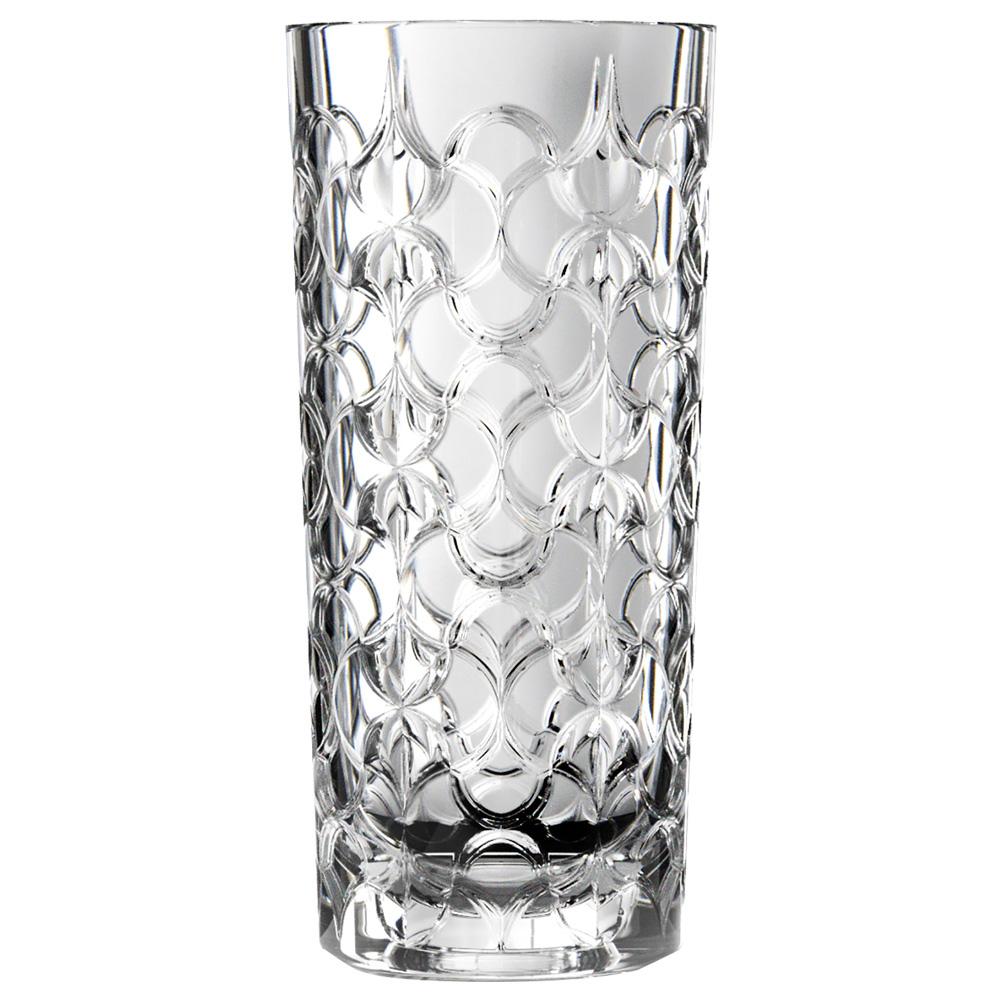 Rcr Cristalleria IT Jarrón Arabesque de Cristal de Máquina 28 cm alto, 13 cm diámetro