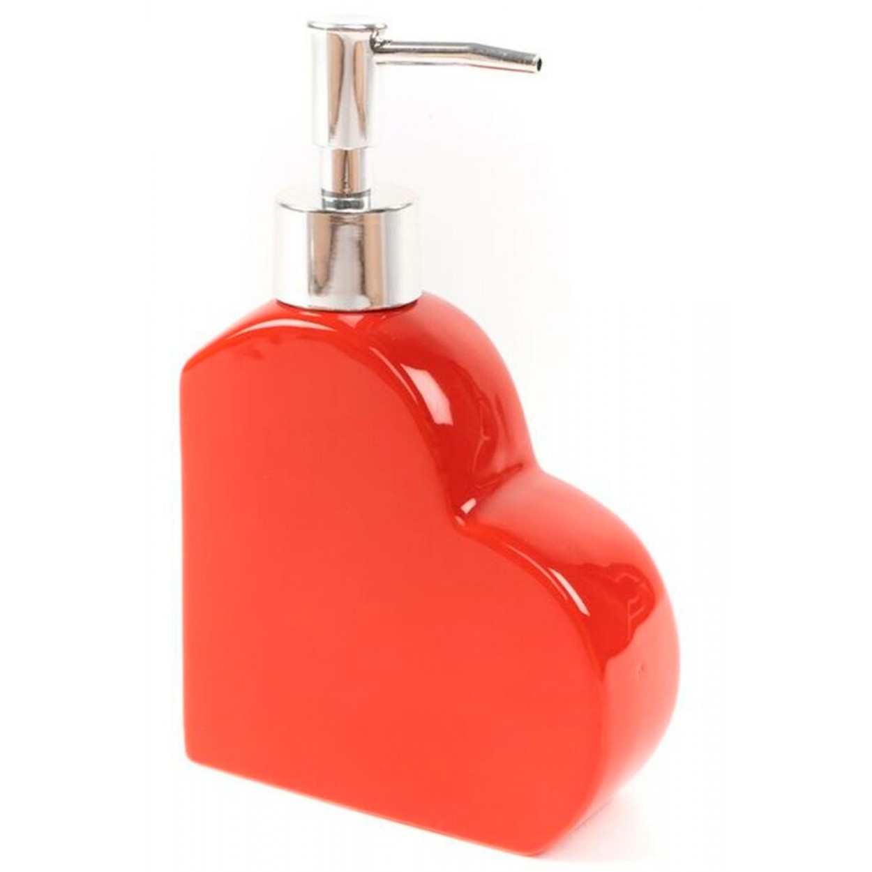 DISPENSADOR DE JABÓN CERÁMICA CORAZÓN 4,5X11X17,5CM