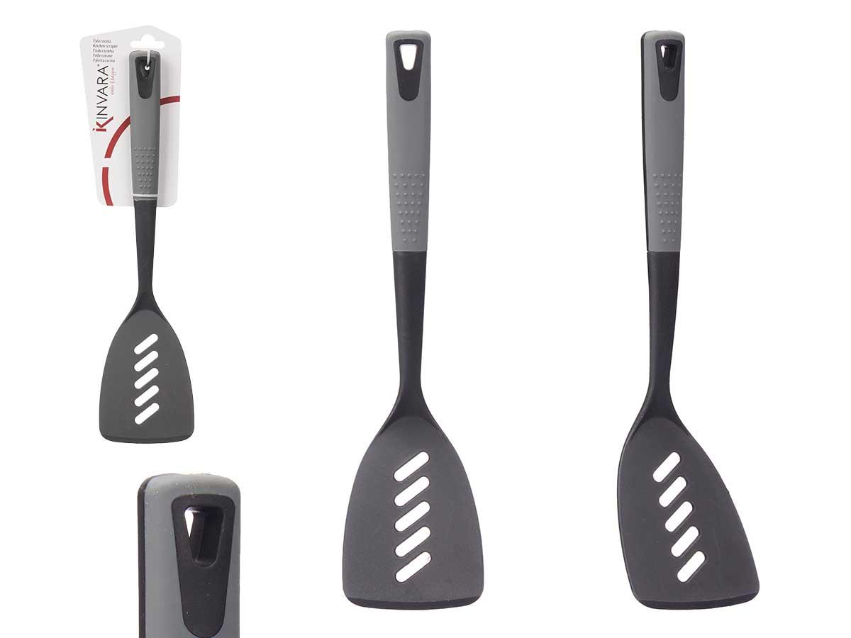 Kinvara Rasera de Cocina de Plástico TPR/PBT Gris/Negro 8x33x6 cm (24 Unidades)