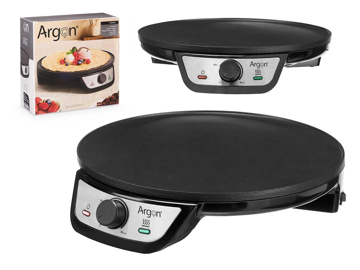 Argon Crepera Acero Negra 1200W 30x6.5x33 cm (4 Unidades)