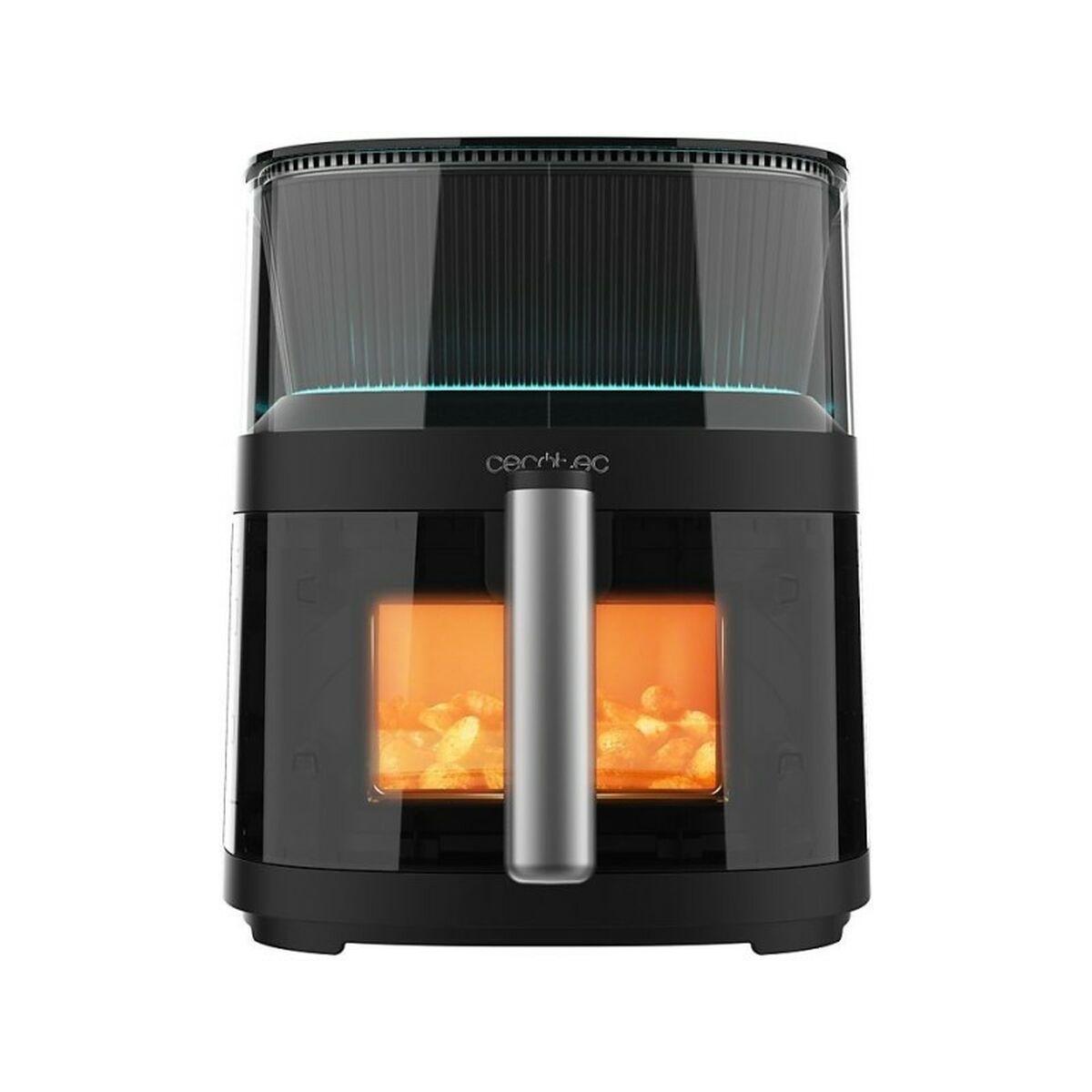 Cecotec Cecofry Neon 5000 Freidora de Aire Caliente 5 L, Sin Aceite, Auto-dosificador de Agua, Ventana Visor, Control Táctil Negro