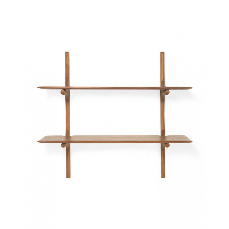 ESTANTERÍA PARED PI CAOBA 2 BALDAS