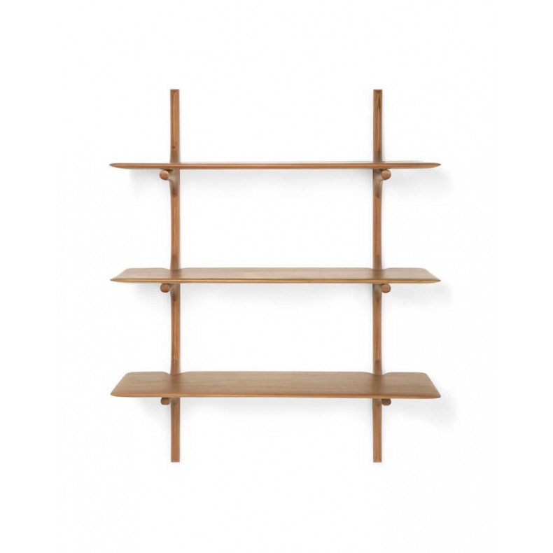 ESTANTERÍA PARED PI CAOBA 3 BALDAS