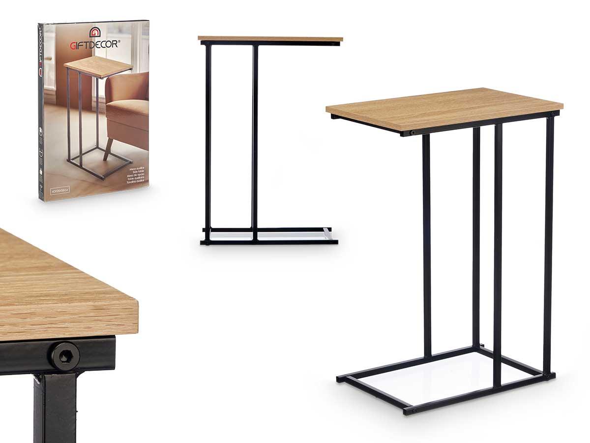 Giftdecor - Mesa auxiliar de sofá de madera y metal, color bambú, 40 x 26 x 58 cm (montada) (4 Unidades)