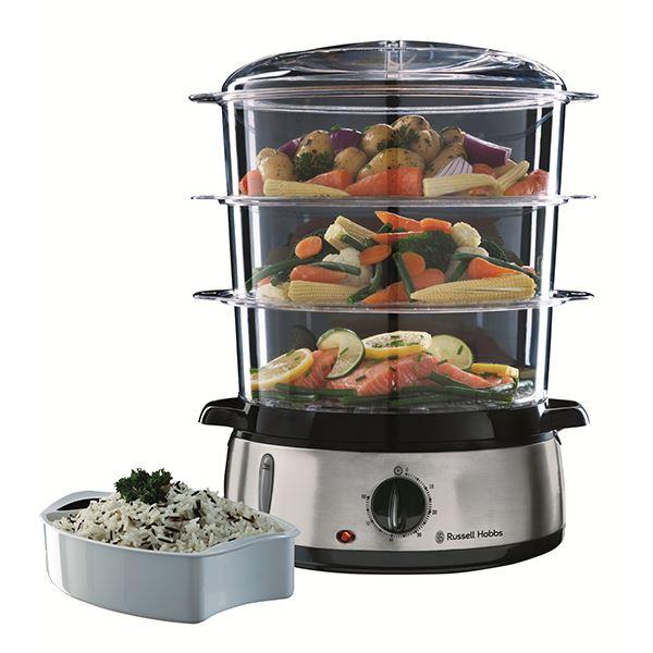 Russell Hobbs 19270-56 Cocina a Vapor con 3 Recipientes Apilables y Temporizador de 60 Minutos