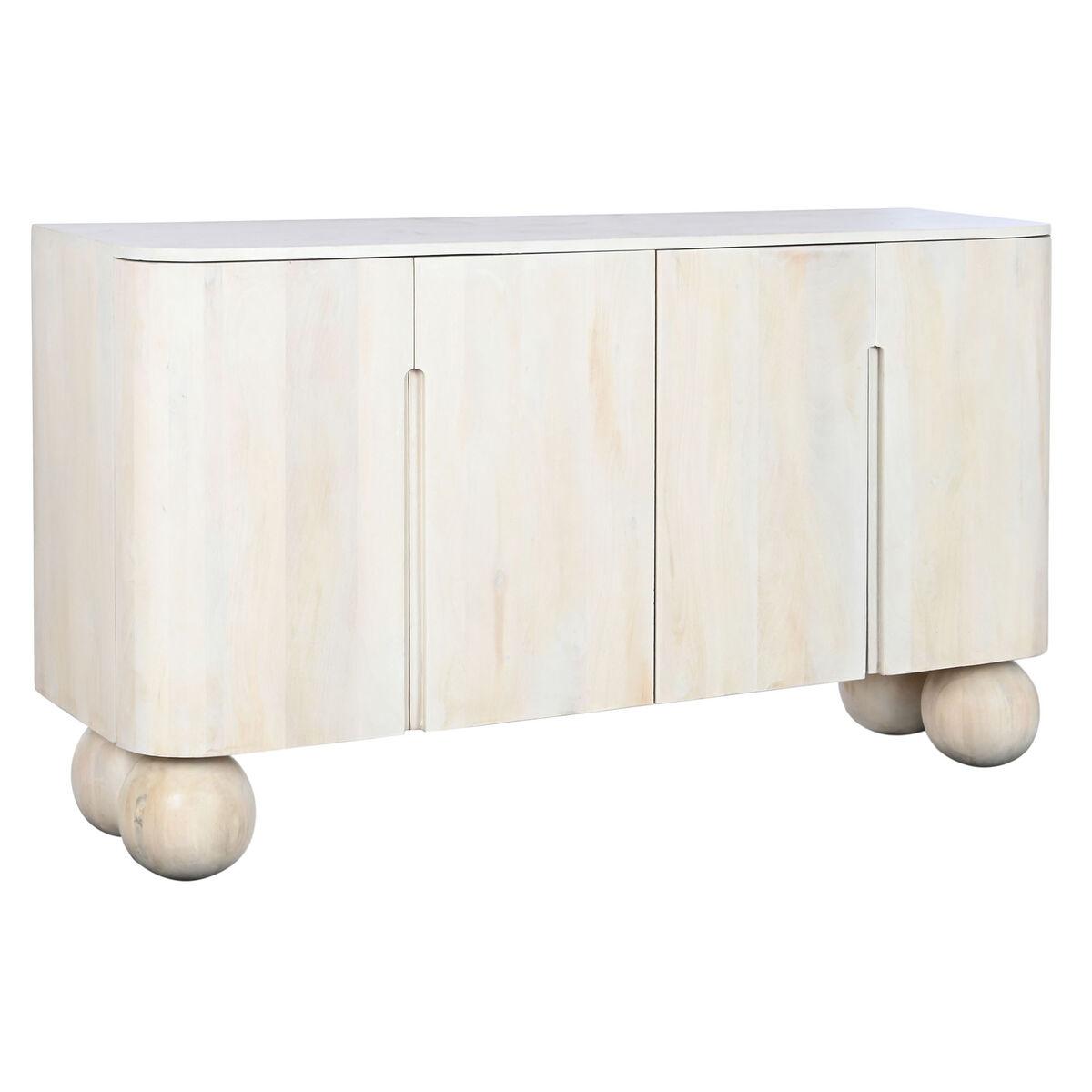 DKD Home Decor Buffet Urban Tromso de Madera de Mango Blanco con 4 Puertas 150x40x84 cm