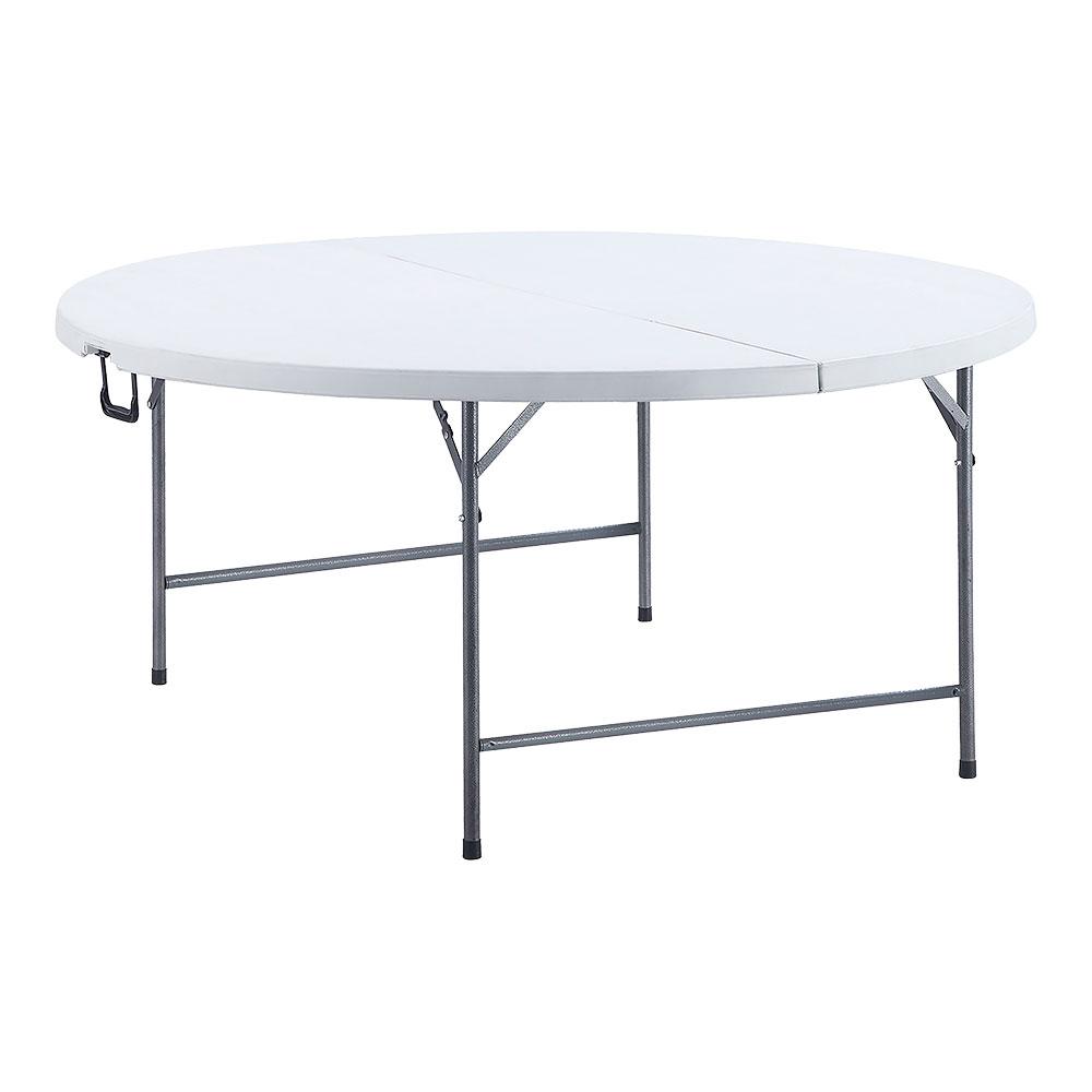 Edm Mesa redonda plegable, plástico de alta densidad, 180 x 74 cm, carga máxima 150 kg