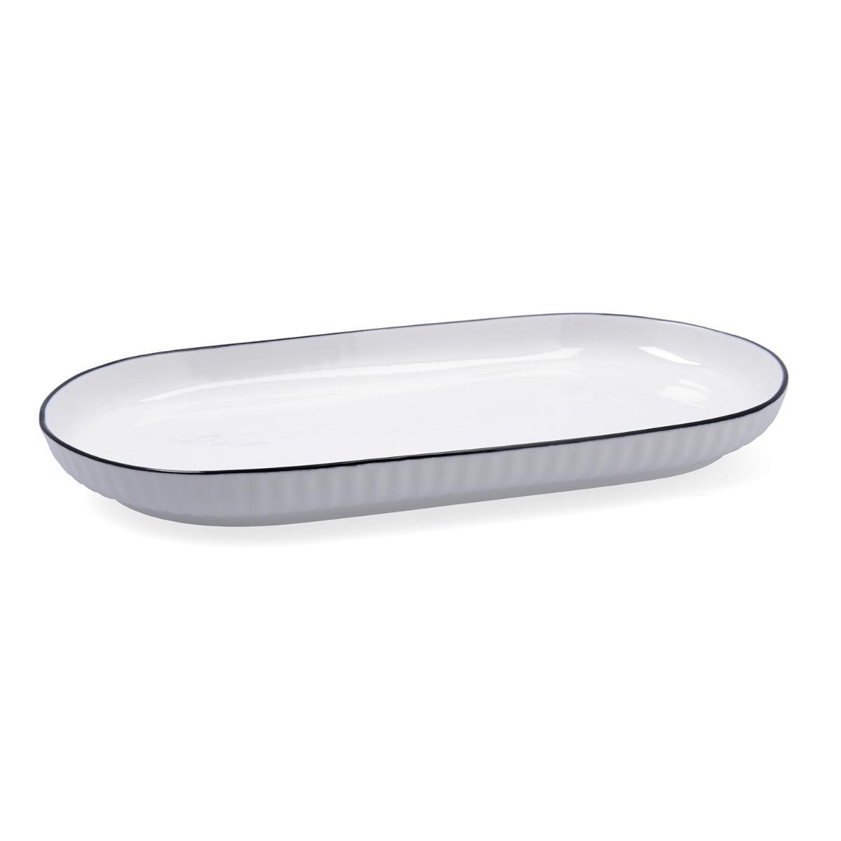 Quid Plato hondo de porcelana Gastro Black 32x16x3 cm blanco y negro (12 Unidades)
