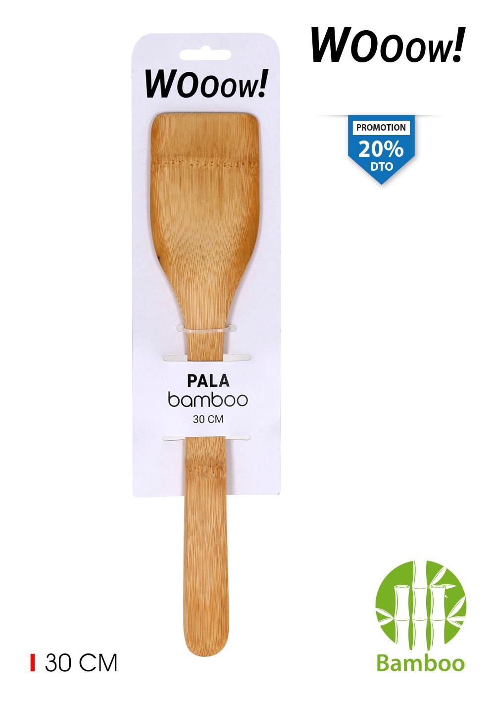 Wooow Pala Recta de Bambú 30 cm Privilege - Utensilio de Cocina para Repostería y Servir Alimentos (36 Unidades)