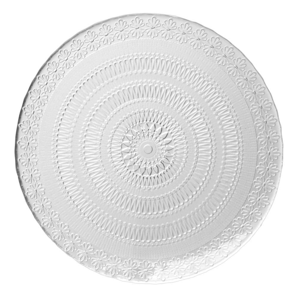 Avet Plato Llano de Cristal 28,4 cm, Set de 6 Piezas, Colección Magreb, Diseño Marroquí con Relieve Exterior, Altura 2 cm