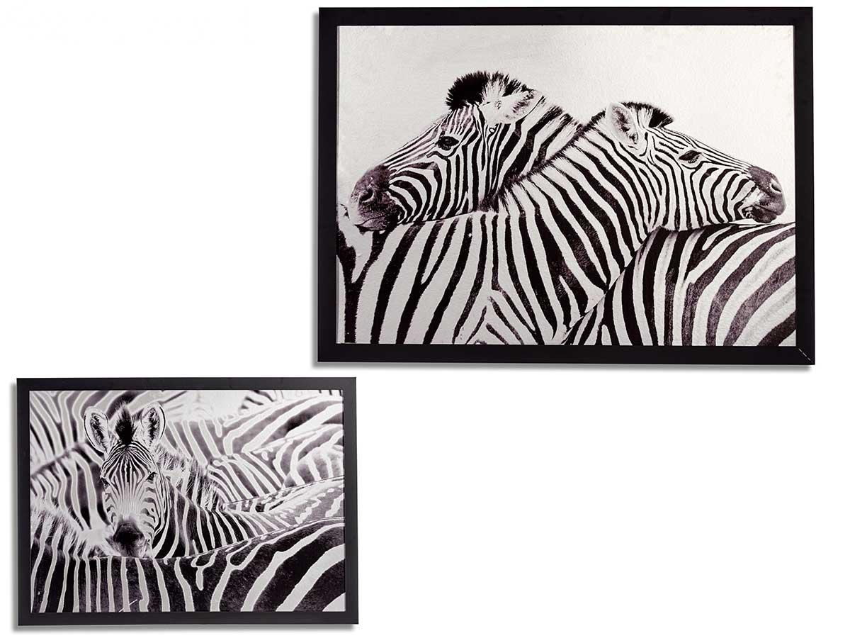 Giftdecor Cuadro Efecto Aluminio Cebra Surtidos 77x107 cm (4 Unidades)