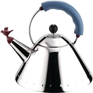 Alessi 9093 Hervidor de Acero Inoxidable 18/10 con Silbato en Forma de Pájaro
