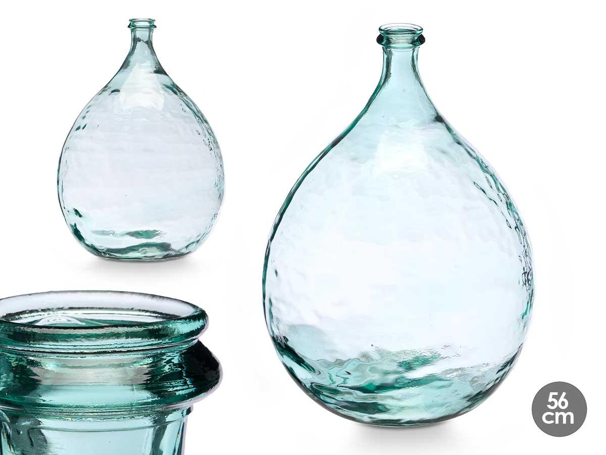 Giftdecor Jarrón de Vidrio Reciclado Forma Lágrima 56 cm 34 L - Transparente