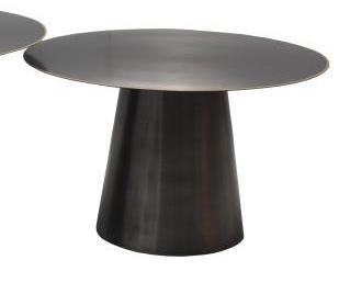 DKD Home Decor Mesita Auxiliar Moderna Desmontable de Metal Gris Oscuro y Dorado 60x60x37 cm