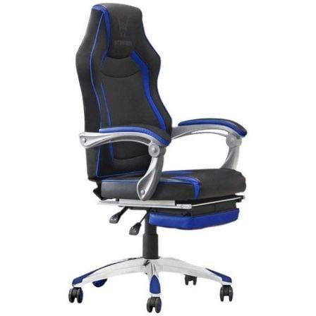 Stinger By Woxter GM26-011 Silla Gaming Stinger Station RX azul y negra Piel Sintética Ergonómica Ajustable Reposapiés 140kg