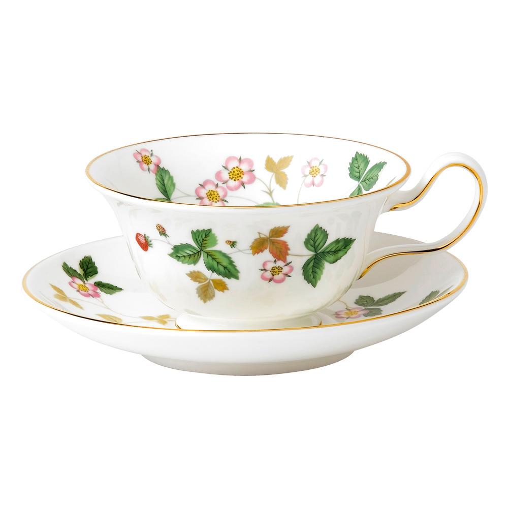 Wedgwood Taza de Té con Plato 150 ml Colección Wild Strawberry de Bone China