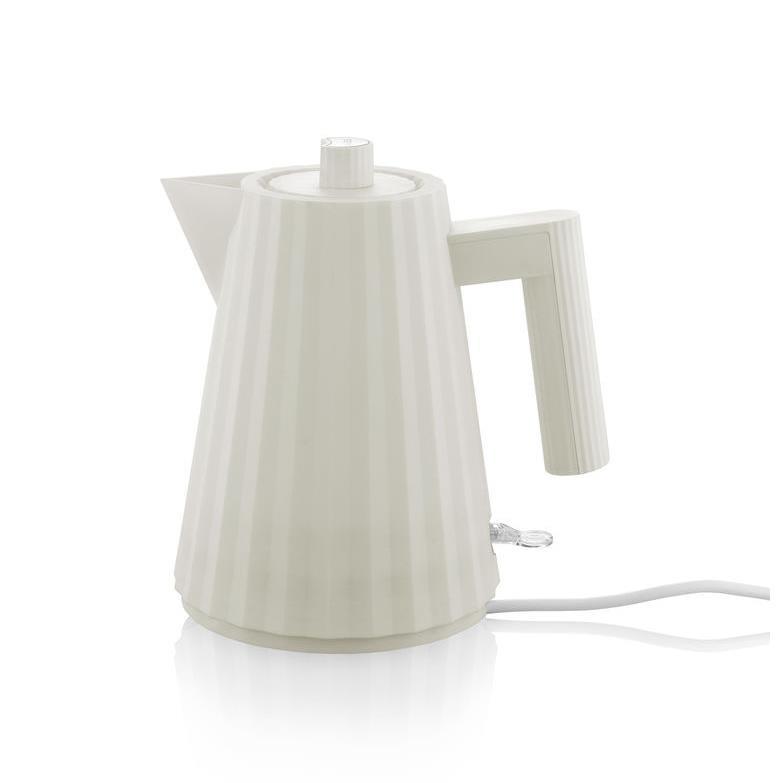 Alessi MDL06/1 W Hervidor Eléctrico Plissé Pequeño Blanco 1 Litro Diseño Michele De Lucchi