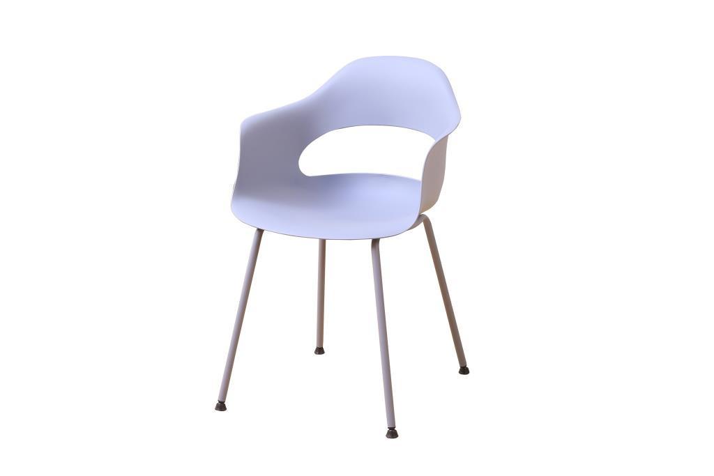 DKD Home Decor Shenglong 3 Silla Scandi Gris Claro de PP y Metal, Acabado Mate, 56x54x80 cm, Altura Asiento 41 cm, Desmontable