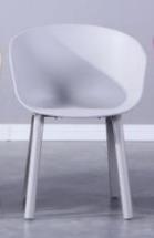 DKD Home Decor Silla Scandi Gris Claro 55 x 78 x 60 cm en PP y Metal, Altura Asiento 45 cm, Desmontable