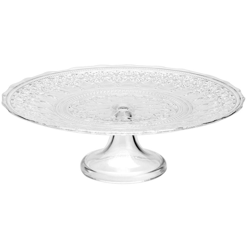 Avet Pastelera con Pie de Cristal Doge de 33 cm (10,7 cm alto) con Relieve Exterior, Apta para Lavavajillas, Ideal Mesas Dulces