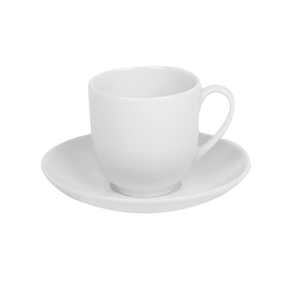 Avet Taza de Té con Plato de Porcelana 170 ml - Juego de 6 Unidades Colección Coupe Domestic