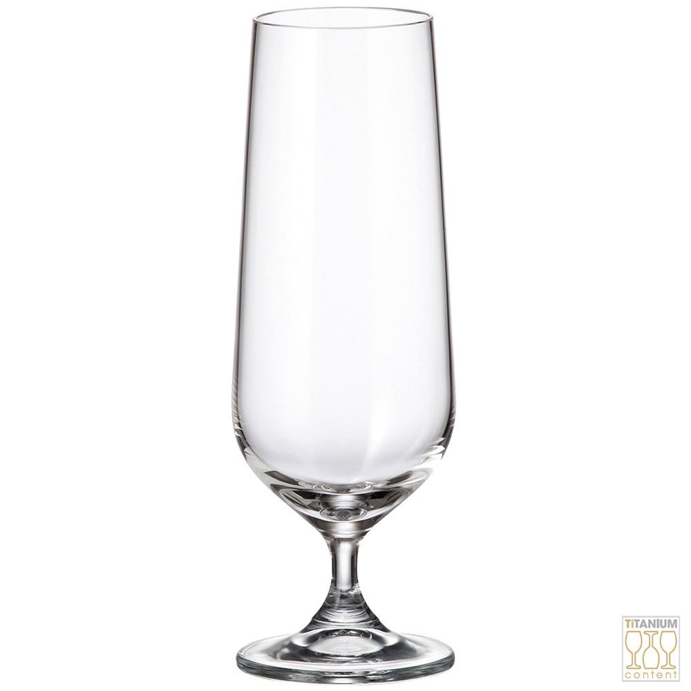 Crystalite Bohemia Copa Cerveza Strix Titanium Crystal Glass 380 ml, 210 mm alto, 55 mm diámetro boca, Set 6 Unidades, Apto Lavavajillas