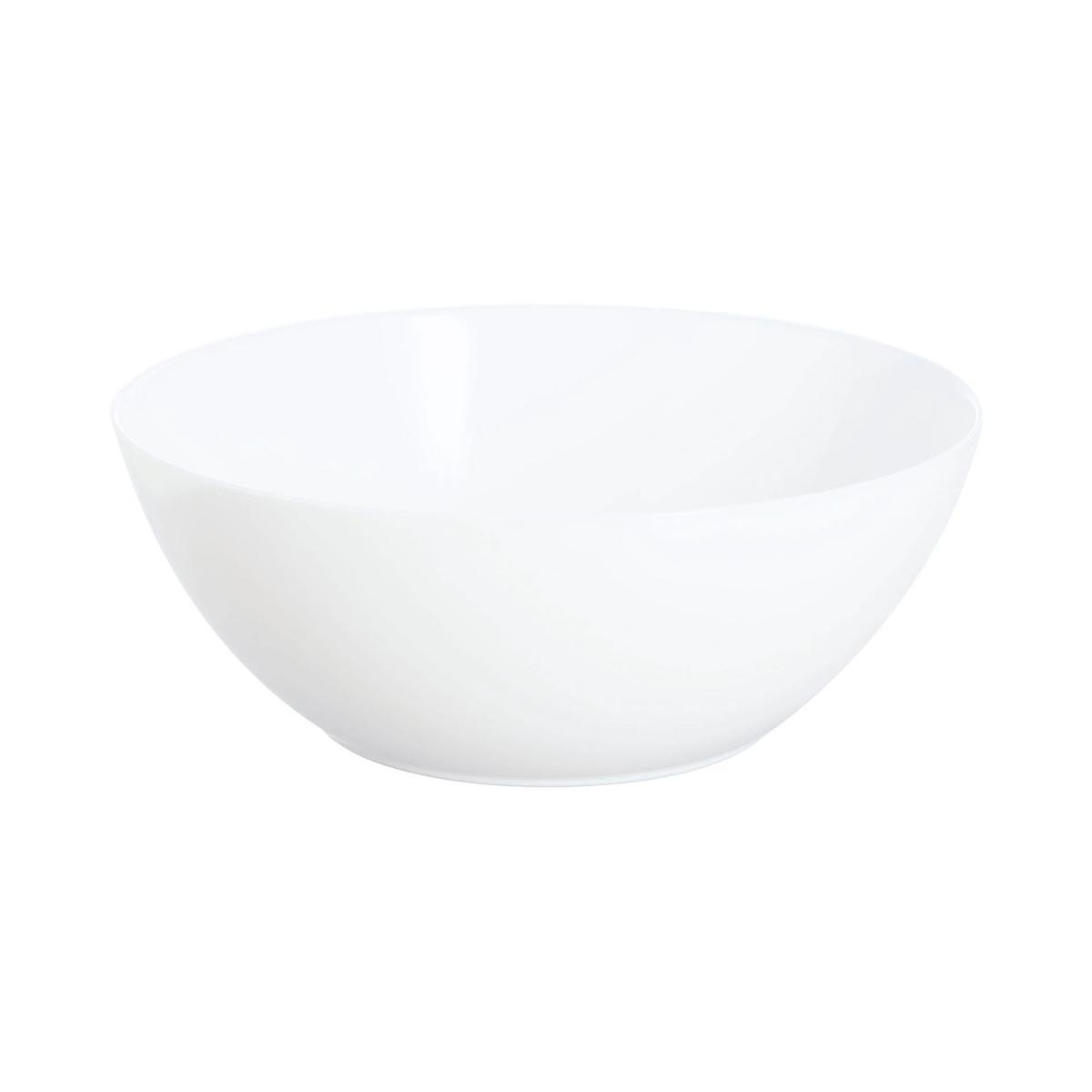 Luminarc Apy Ensaladera de Vidrio Opal Blanco 21 cm Apilable, Apta Lavavajillas y Microondas, Fabricada en Francia