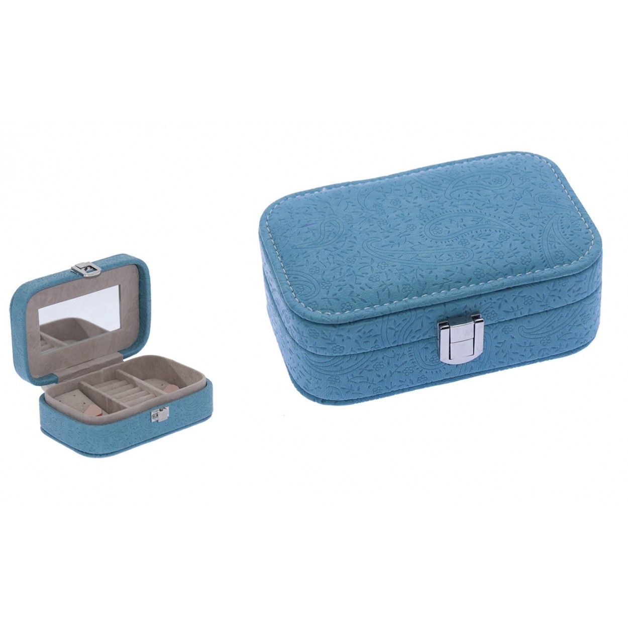 Joyero de Polipiel Azul