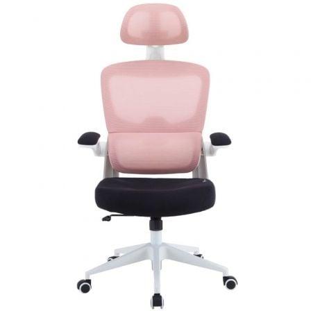 Woxter GM26-109 Silla Gaming/Escritorio Ergo Rosa Ergonómica, Soporte Lumbar y Cervical, Reposabrazos Abatibles