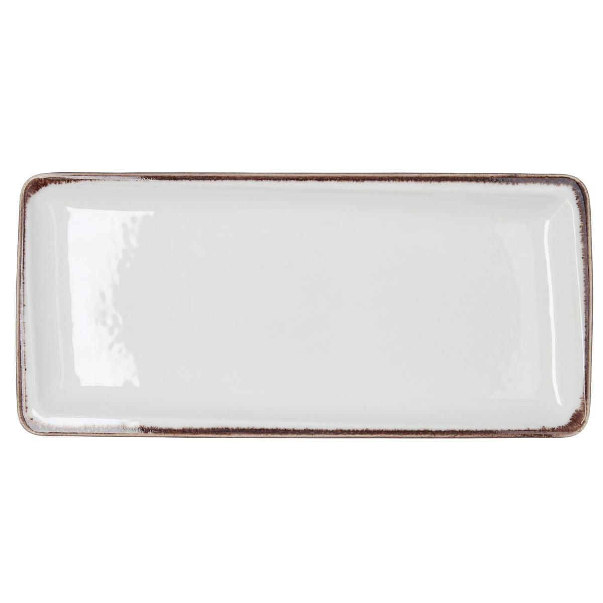 Bidasoa Orion Hydrozero - Bandeja Rectangular de Porcelana Blanca 34x16 cm. Profesional, apilable y apta microondas