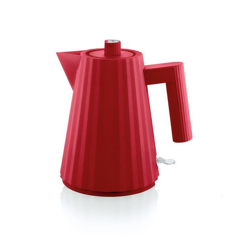 Alessi MDL06/1 R Hervidor Eléctrico Plissé Pequeño 1 Litro Rojo