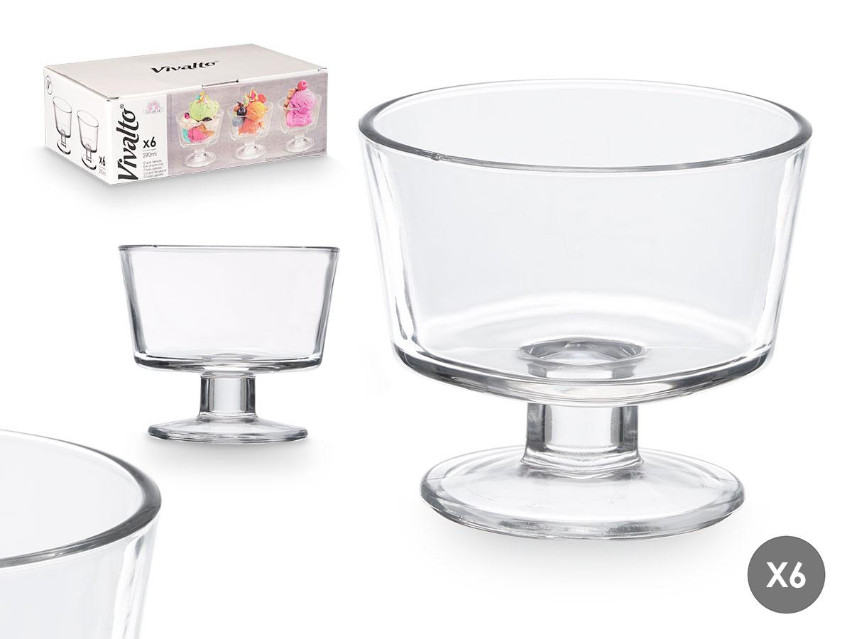 Vivalto Copa Helado Lisa 290 ml - Vidrio Blanco - 10x9x10 cm (24 Unidades)