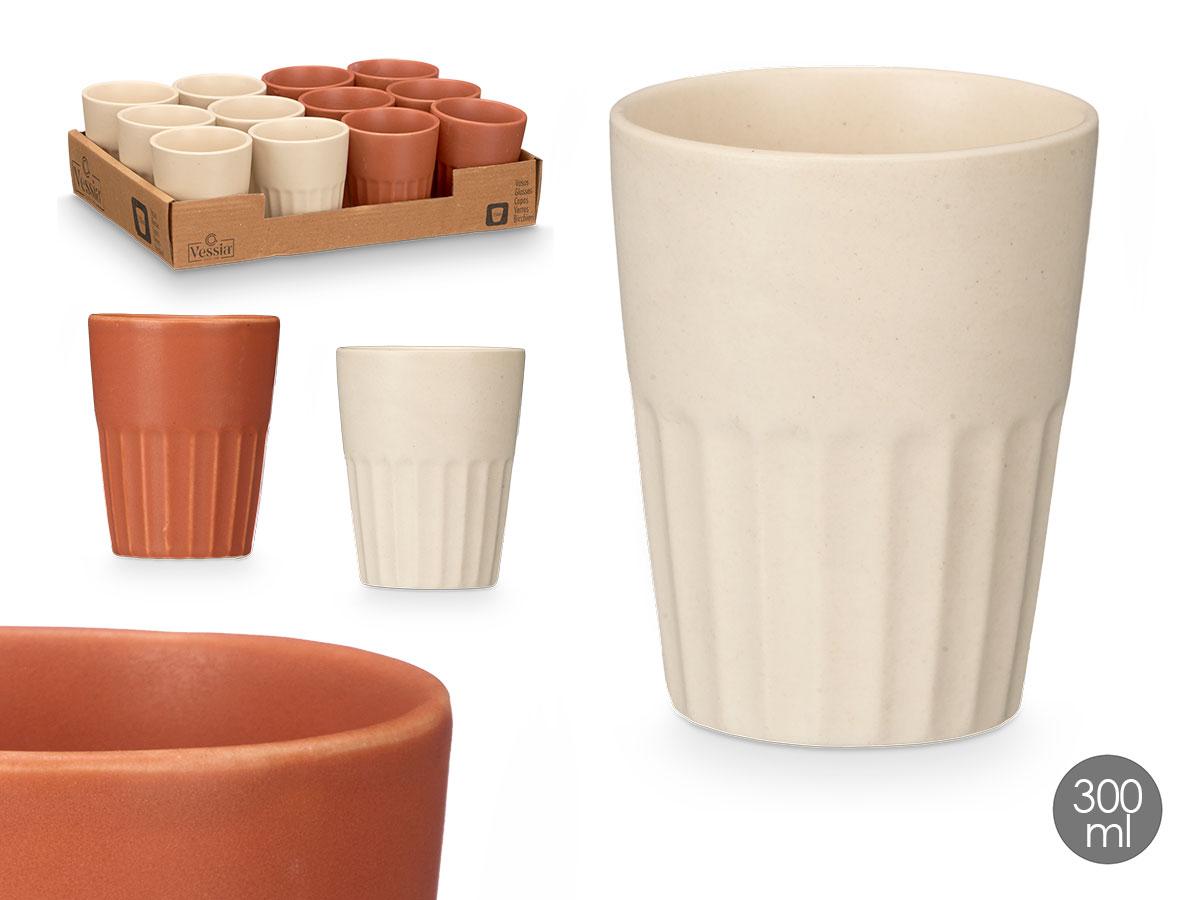 Vessia Vaso Cortado Surtidos Marrón Beige 150 ml 7x8x7 cm Cerámica Loza (36 Unidades)