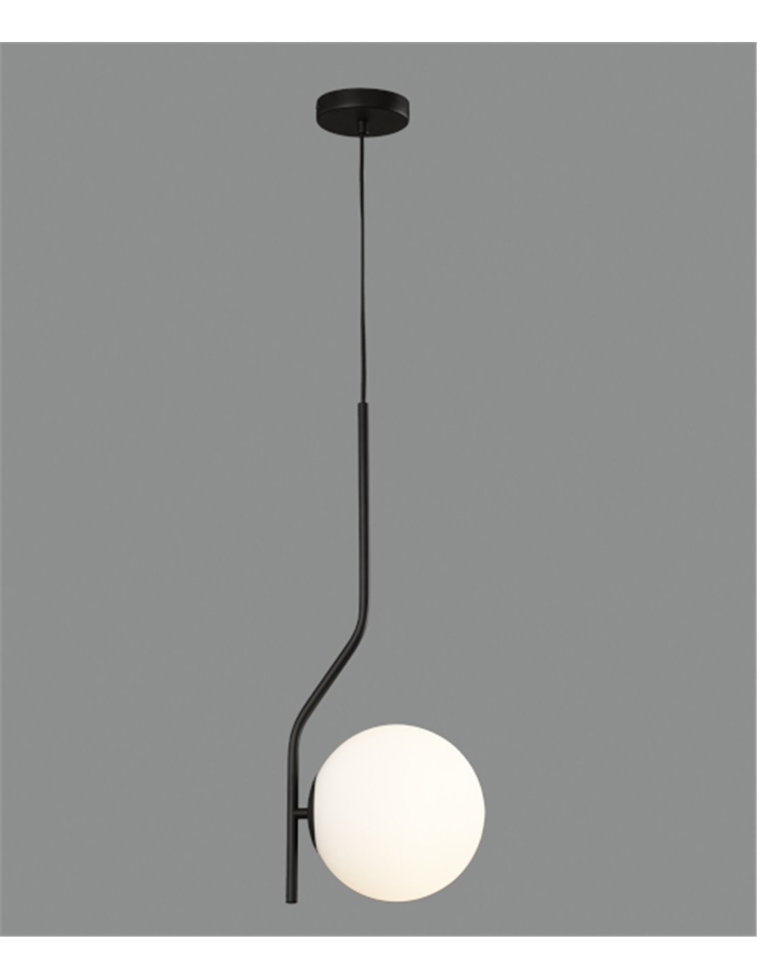 Lámpara Colgante Maui - ACB - Oro/Negro y pantalla de cristal blanco