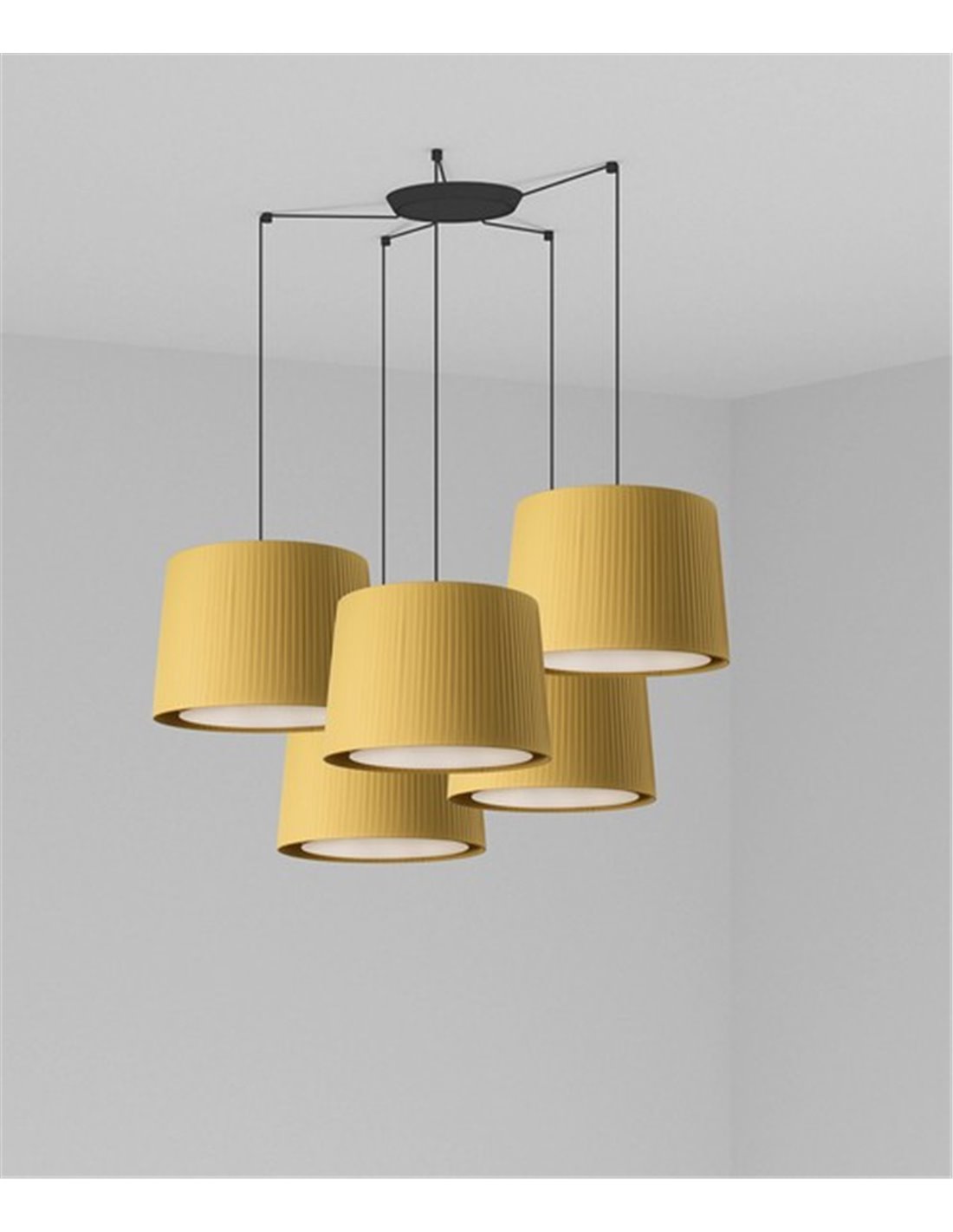 Lámpara colgante Samba – Faro – 5 Pantallas, textil